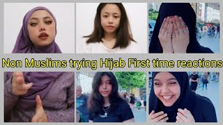 Non Muslim tries hijab first time emotional experience difference before amp after amp their reaction [upl. by Hoi]