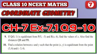 Class 10 Maths Chapter 7 Coordinate Geometry Ex71 Q910 NCERT CBSE [upl. by Wenonah]