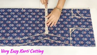 Kurti Suit Cutting and stitching Step by Step For Beginners  Kurti cutting  Suit cutting [upl. by Anna-Maria]