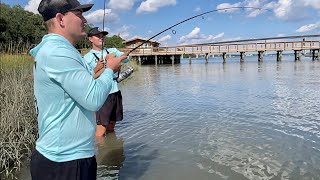 Bank Fishing for Flounder in Charleston South Carolina  The Salty Twins [upl. by Keisling]