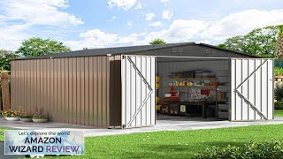 10x10 FT Outdoor Storage Shed Metal Garden Shed with Updated Frame Structure Review [upl. by Mittel48]