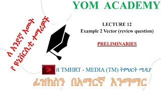 Lecture 12 Example 2 Vector Amharic Tutorial [upl. by Atika751]