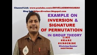 INVERSION OF PERMUTATION  SIGNATURE OF A PERMUTATION  GROUP THEORY  ABSTRACT ALGEBRA  DMS [upl. by Trinetta989]