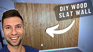 How To Build A Wood Slat Wall StepByStep [upl. by Neicul765]