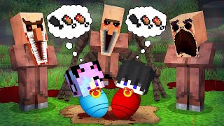 We Were Adopted By SCARY VILLAGERS FAMILY in Minecraft [upl. by Thetisa]