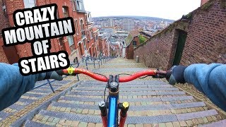 URBAN MTB FREERIDE DOWN A CRAZY MOUNTAIN OF STAIRS [upl. by Ahoufe990]