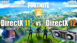 Fortnite  DirectX 11 vs DirectX 12  i9 9900KS  RTX 2080 Ti  1080P1440P Low amp Epic  Comparison [upl. by Htiekel]