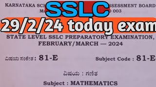 maths sslc preparatory exam 2024 key answers 29224 keyans today exam ಎಸ್ಸೆಸ್ಸೆಲ್ಸಿ 10th exam [upl. by Ydahs560]