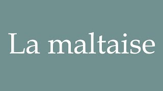 How to Pronounce La maltaise The Maltese Correctly in French [upl. by Rolan371]