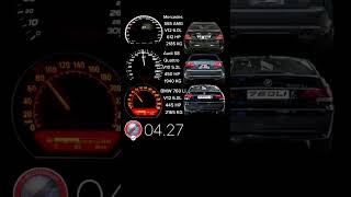 Mercedes S65 AMG VS Audi S8 VS BMW 760Li Acceleration shorts accelaration [upl. by Dnomsad]