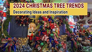 Christmas 2024 Christmas Tree Trends Decorating Ideas Inspiration Ornaments Ribbons Garlands [upl. by Idieh]