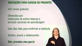 Abertas as inscrições para 442 cursos profissionalizantes oferecidos pelo Pronatec [upl. by Artus]