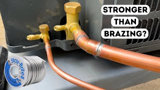 Soldering An HVAC Line Set Using Staybrite 8 STRONGER THAN BRAZING [upl. by Assilla]