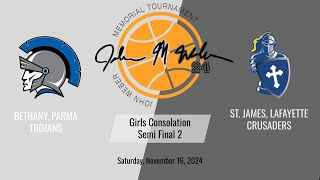 JWMT24 Girls Consolation SemiFinal  Bethany Parma vs St James Lafayette [upl. by Connolly]