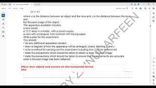 Experiment to find focus of convex lens [upl. by Etnelav]