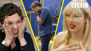 Taylor Swift SAVAGE as nervous stars cover hits for charity album  BBC [upl. by Anihsit]