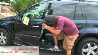 DentWorks of Raleigh  Mercedes GL450 Door Ding Removal  Paintless Dent Repair [upl. by Thamora]