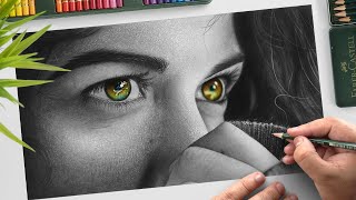 Drawing Hyper Realistic Close up Portrait  Tutorial for BEGINNERS [upl. by Mozelle]