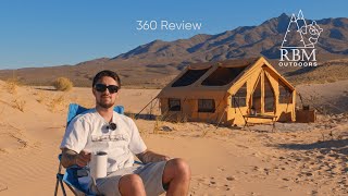 🏕Camping revolution 360 Review of Inflatable Tents w a stove jack on Sand Dunes 🏕 [upl. by Ottavia]