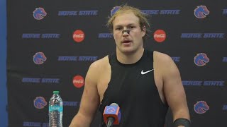 Boise State LB Marco Notarainni on defensive performance win over Nevada [upl. by Buzzell134]