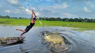 Best Boat Fishing Video 2021➡️Best Bamboo Crossbow Fishing Technique🖤Big Fish Catching From Boat [upl. by Aillimat]