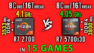 Ryzen 7 2700x vs Ryzen 7 5700x3D Test in 15 Games or R7 5700x3D vs R7 2700 OC [upl. by Arramas]