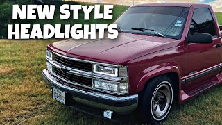 NEW LED STRIP HEADLIGHTS FOR OBS CHEVY obschevy [upl. by Glialentn]