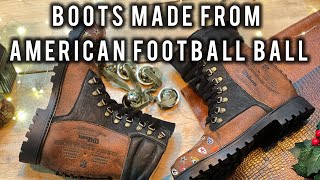 Boots made from american football ball [upl. by Kubis]