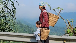 The joy of a little daughter when her mother woke up after many days of illness harvesting bananas [upl. by Stoffel147]