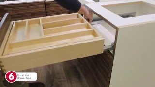 RevAShelf How to Install the Tiered Cutlery Drawer Organizer in a Frameless Cabinetry [upl. by Barbe80]