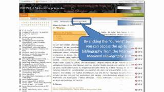 Accessing the current bibliography LexMA Lexikon des Mittelalters [upl. by Attesor966]