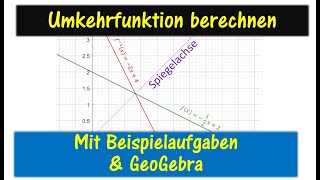 Umkehrfunktion Beispielaufgaben [upl. by Ibib]