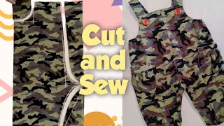 DIY Boy Jumpsuit cutting and stitching video Sewing tutorial for making a baby or toddler jumpsuit [upl. by Tremayne]