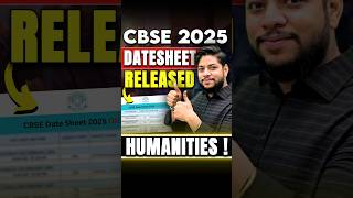 CBSE Boards 2025 Humanities Stream Date Sheet😍 shorts [upl. by Kelwunn]