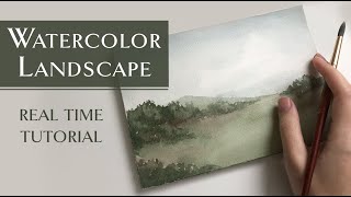 Beginner Watercolor Landscape Tutorial [upl. by Truk]