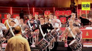 Jack Pepper gets some drumming experience in with the Royal Marines Band [upl. by Ruford]