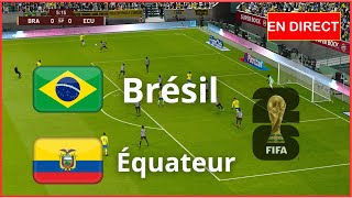 Brésil vs Equateur en direct Éliminatoires de la Coupe du monde Simulation de football Gameplay PC [upl. by Aneloj]