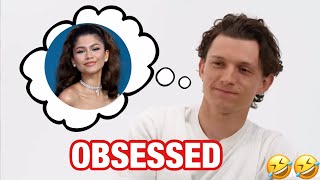 Tom Holland being IN LOVE with ZENDAYA for 2 minutes straight [upl. by Sairtemed892]