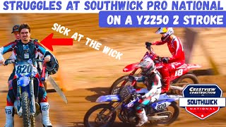 GOT SICK IN MY HELMET…DNQ at Southwick Pro National 2023  Matty B’s 2 Stroke Nationals Rd 6 [upl. by Ayn]