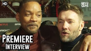 Will Smith Crashes Joel Egerton Interview  Bright Premiere Red Carpet [upl. by Hedelman]