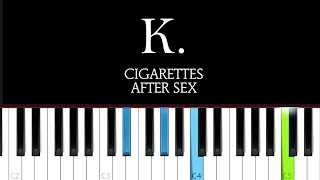 Cigarettes After Sex  K Piano Tutorial [upl. by Malim]