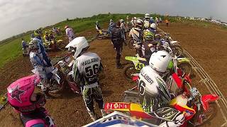 Sidecarcross Sidecar Motocross first turn crash [upl. by Ladnek355]