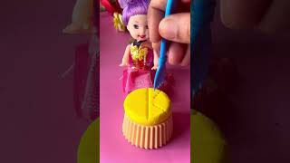 Yellow cookies 🍪 making cookie miniatureart polymerclayminiature shortvideo barbie [upl. by Zadack]