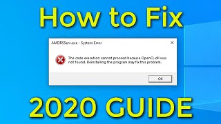 How to Fix OpenCLdll was not found or AMDRSServexe System Error 2020 Guide [upl. by Tat681]