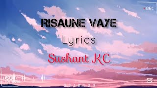 Sushant KC Risaune Vaye  lyrics video  Music hub 04 [upl. by Pippas]