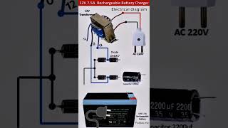 12V 75A Rechargeable Battery ChargerElectrical diagram [upl. by Mosi]