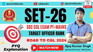 SSC SET 26  ROAD TO SSC CGL 2024 🔥 PYQ ENGLISH PRACTICE  TARGET SELECTION  AJAY SIR  MB BOOKS [upl. by Etteniotnna]