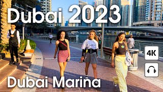 Dubai 🇦🇪 Beautiful Dubai Marina  4K  Walking Tour [upl. by Malvin]