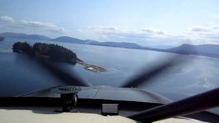 Expedition E350 landing on Hudson Island BC private grass airstrip [upl. by Adnarym]