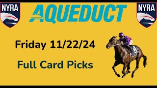 Aqueduct Friday 112224 Selections  All Races [upl. by Ynetsed592]